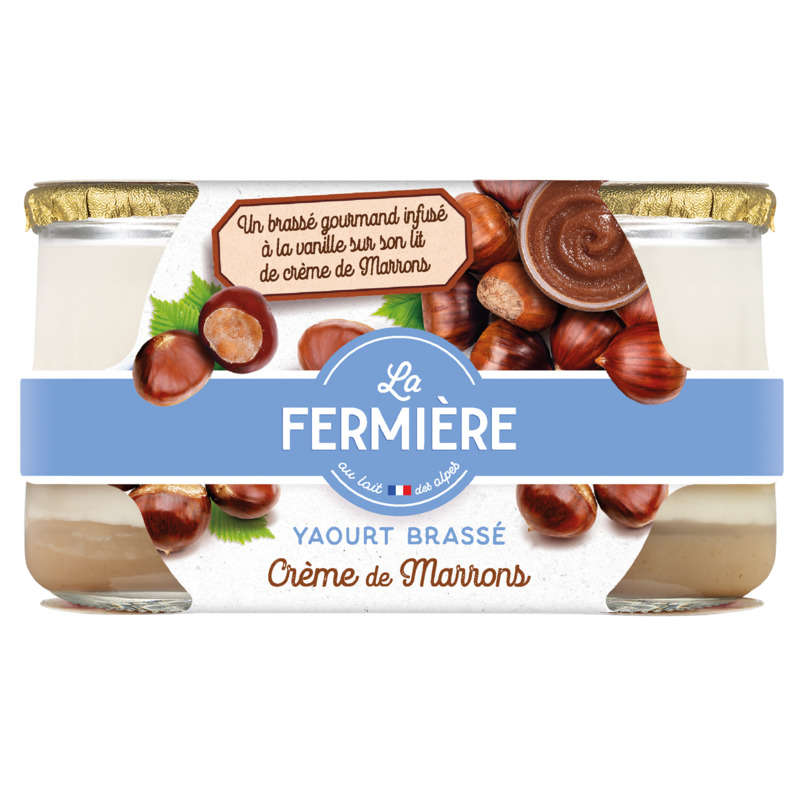 La Fermière Le Brassé Aux Marrons Sur Crème De Marron À La Vanille 2X160G