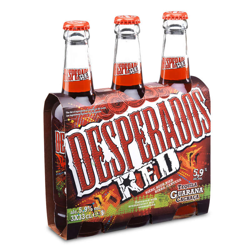 Desperados Red bière aromatisée tequila cachaça guarana 3 x 33 cl 5.9°