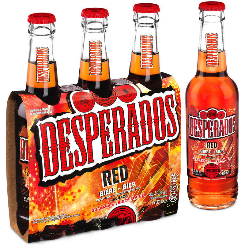 Desperados Red bière aromatisée tequila cachaça guarana 3 x 33 cl 5.9°