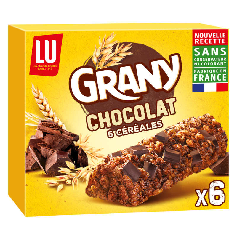 Lu Grany Barres de Céréales Chocolat 125g