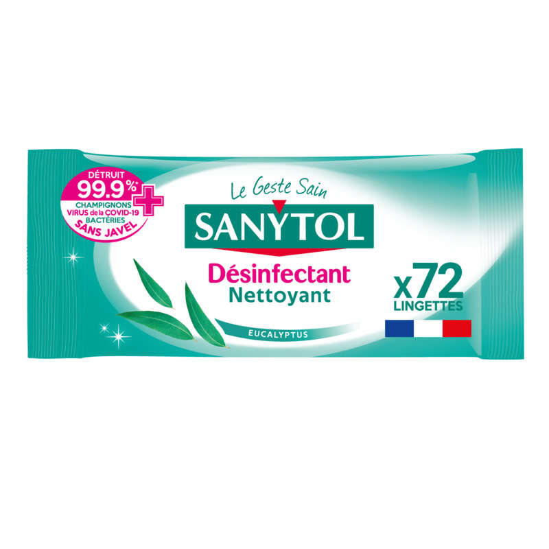 Sanytol Lingettes Désinfectantes Multi-Usages Eucalyptus X48