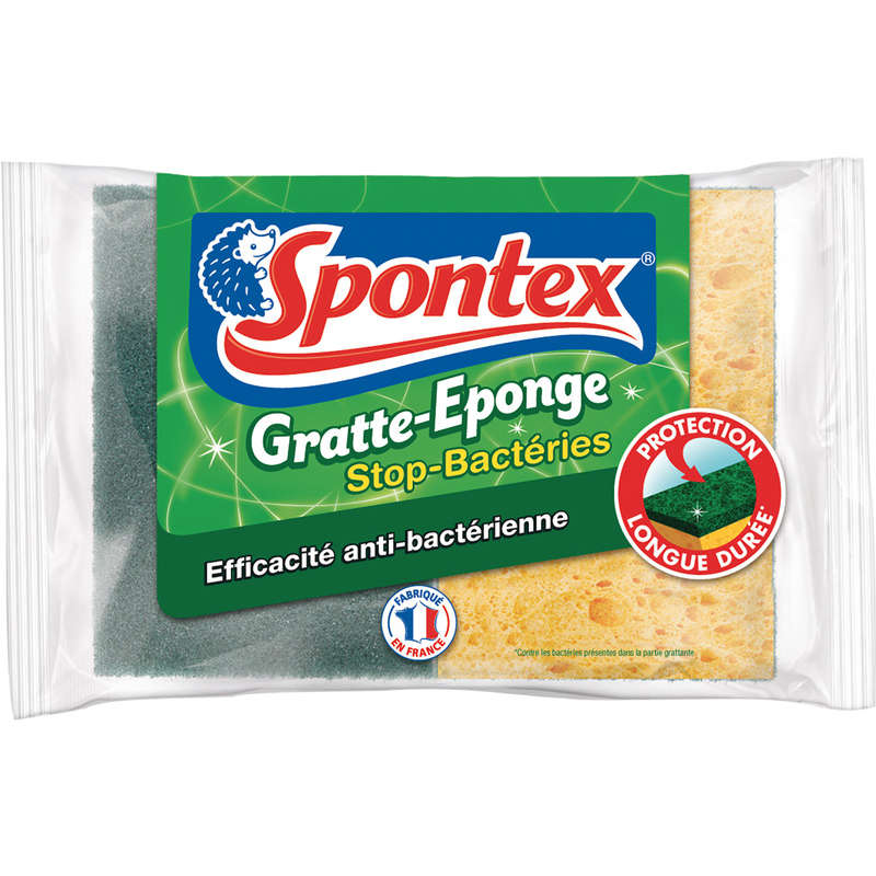 Spontex gratte eponge anti bacterienne le sachet de 2