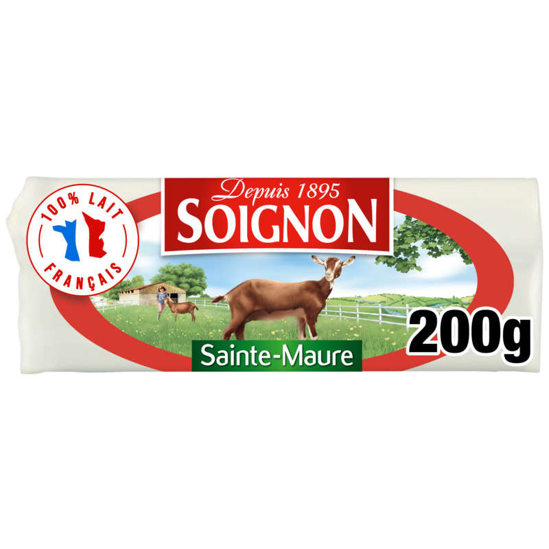 Soignon Sainte Maure fromage de chèvre 200g