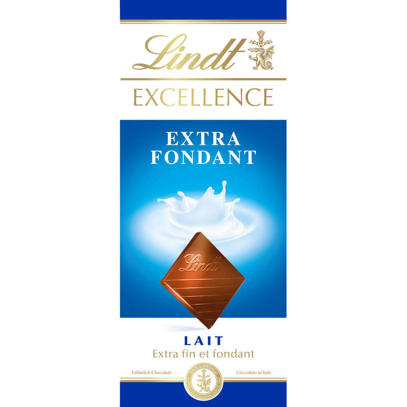 Lindt Excellence Tablette chocolat Lait Extra-Fondant 100 g