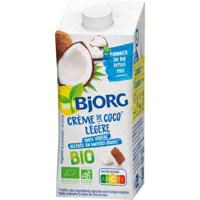 Bjorg Crème de coco légère, bio 200ml