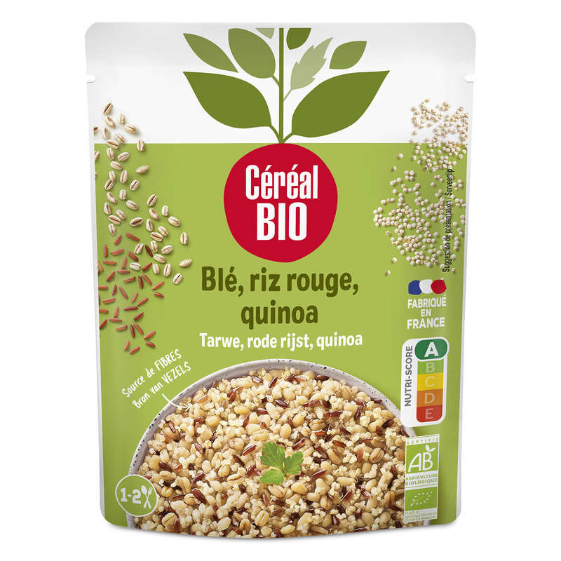 Céréal Bio Blé, riz rouge, quinoa au naturel, bio 220g