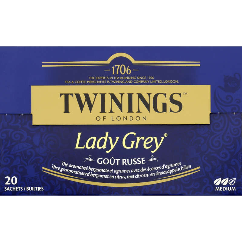 Twinings Thé Lady Grey Goût Russe 20 Sachets 40G