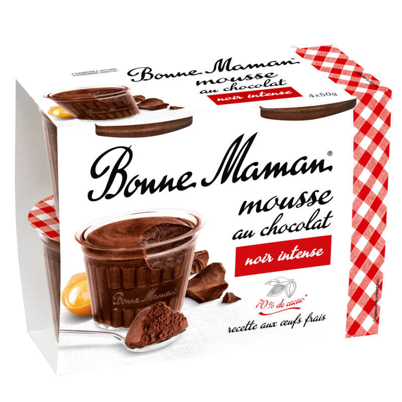 Bonne Maman Mousse au chocolat noir intense 4x50g