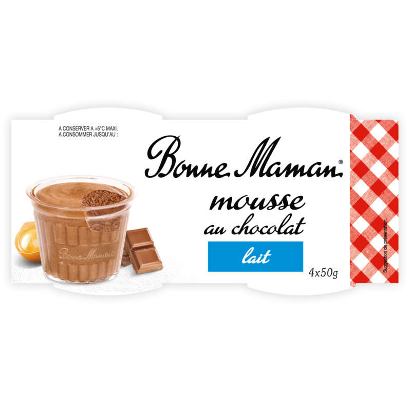 Bonne Maman Mousse au chocolat au lait 4x50g