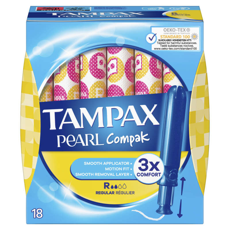 Tampax Pearl Compak Tampons Flux Régulier X18