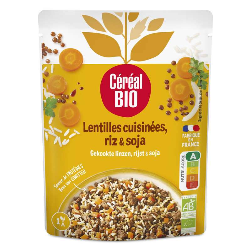 Céréal Bio Lentilles, Riz & Soja Sans Viande A Portion 250g