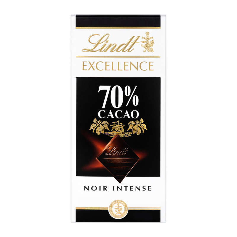 Lindt Excellence Tablette chocolat Noir 70 % de cacao 100 g