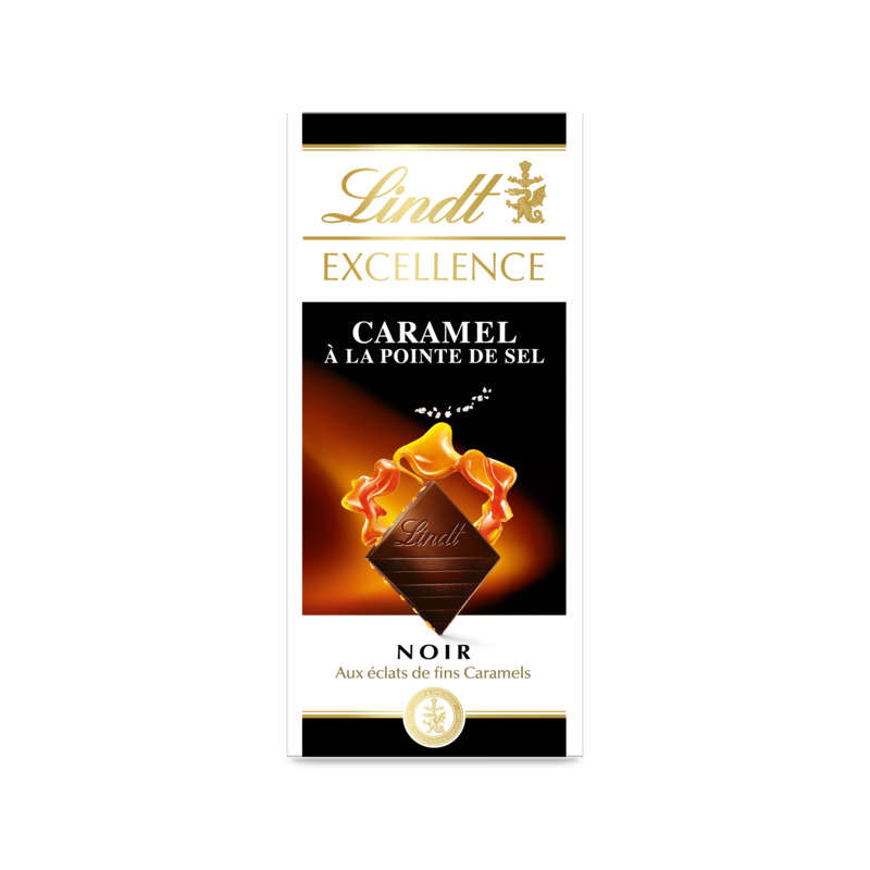 Lindt Excellence Tablette Chocolat Noir Caramel À La Pointe De 100 G