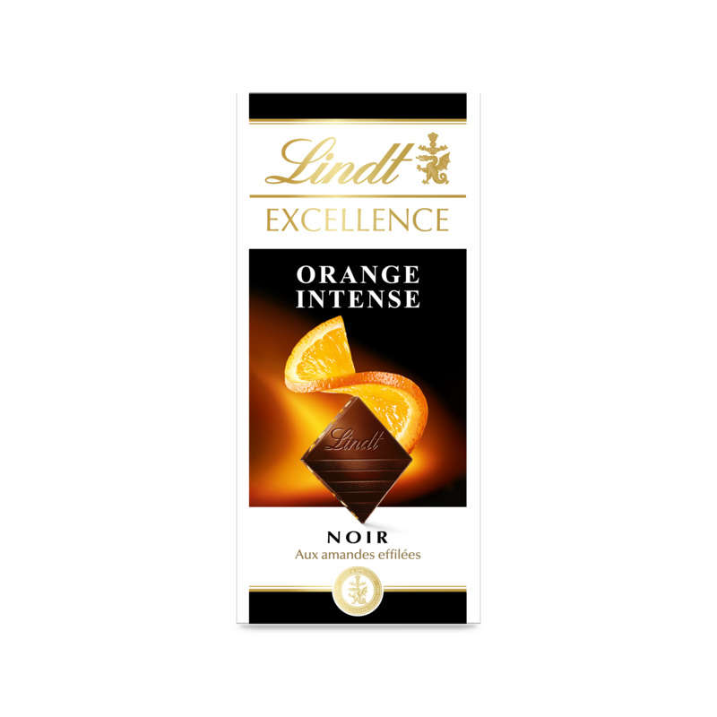 Lindt Excellence Tablette Chocolat Noir Orange Intense - 100 g