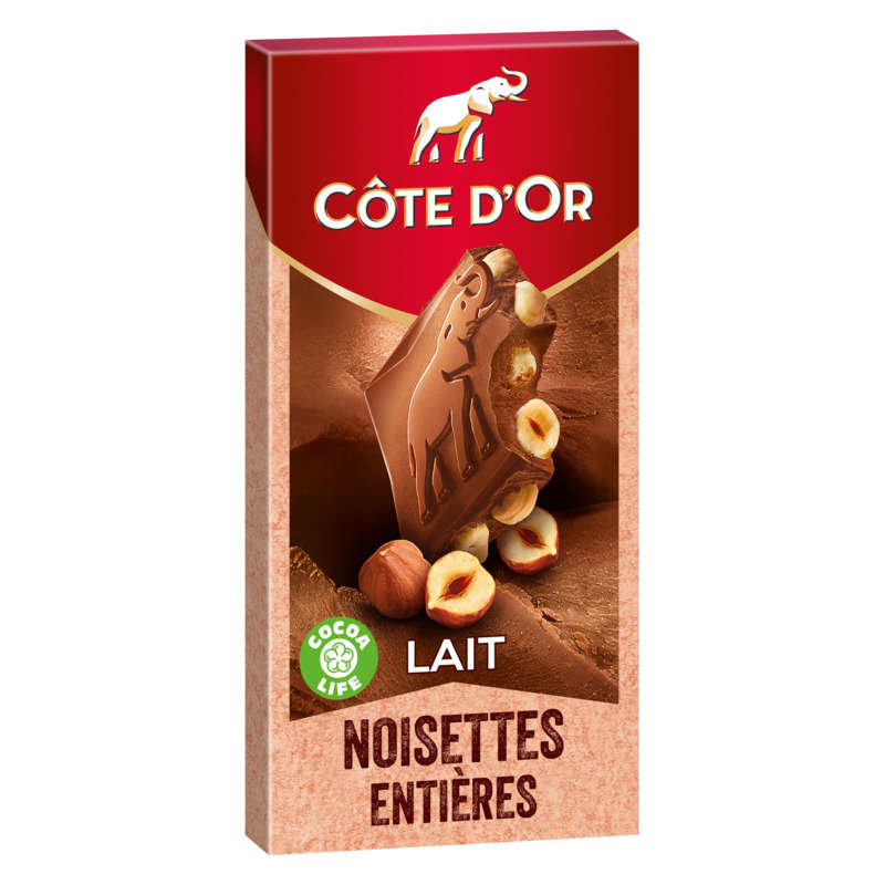 Côte d'Or Tablette Chocolat au Lait aux Noisettes Entières 180g