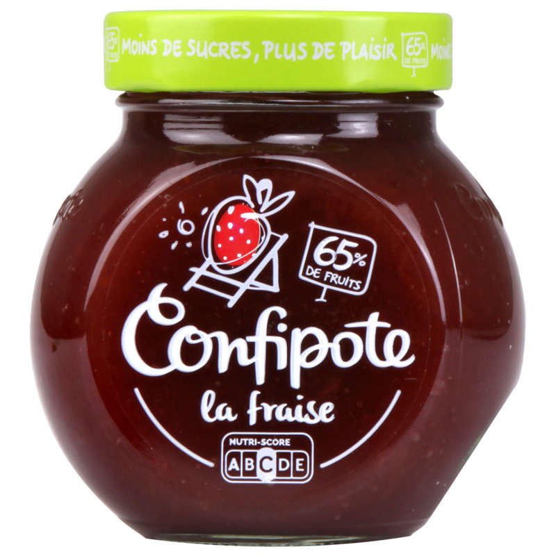 Confipote Confiture de fraise 65% de fruits 350g