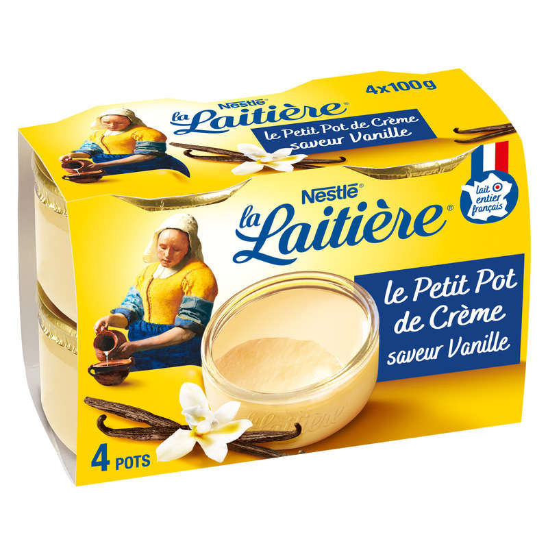 LA LAITIERE Crèmes Desserts vanille 4 x 100g