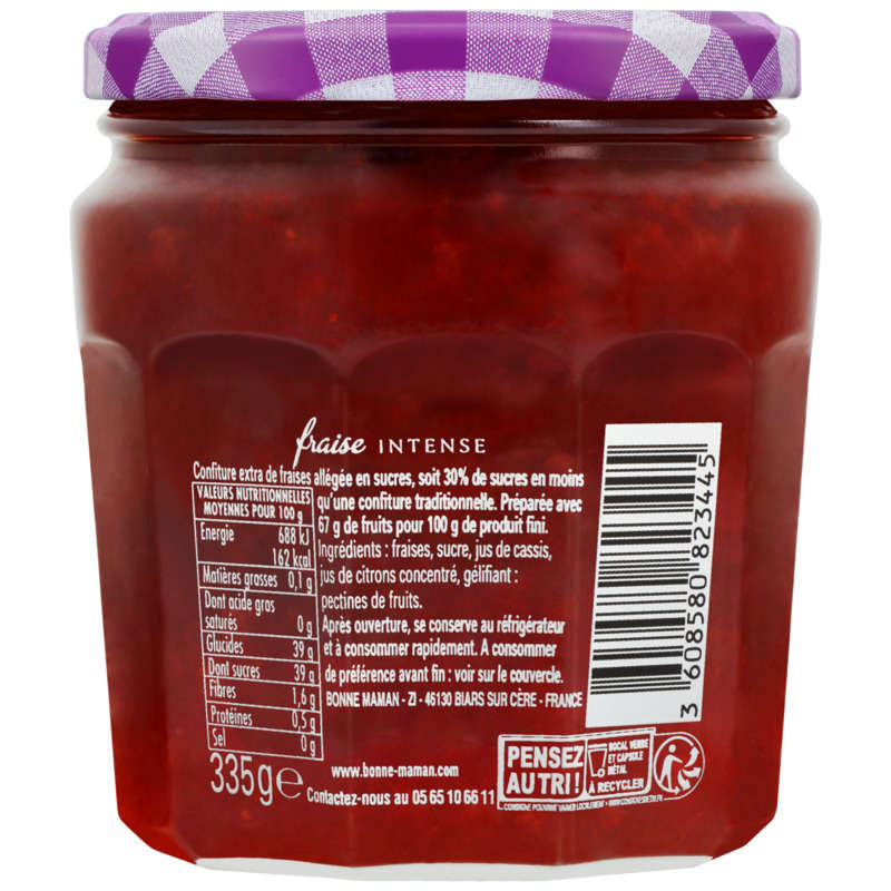 Bonne Maman Confiture à la fraise intense 335g