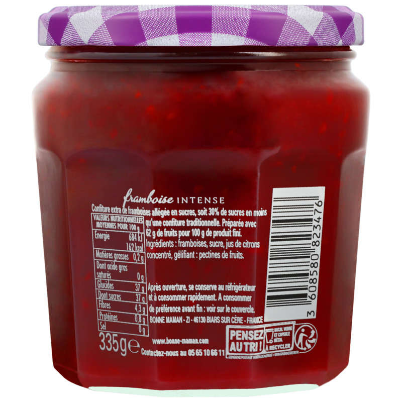 Bonne Maman Confiture framboise intense 335g