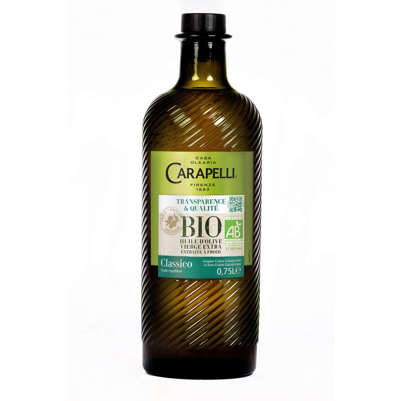 Carapelli Huile D'Olive Vierge Extra Bio Classique 750Ml