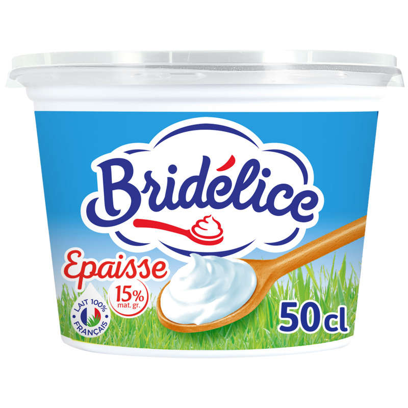 Bridélice Crème Fraîche Epaisse 15% Mat.Gr Pot 50cl