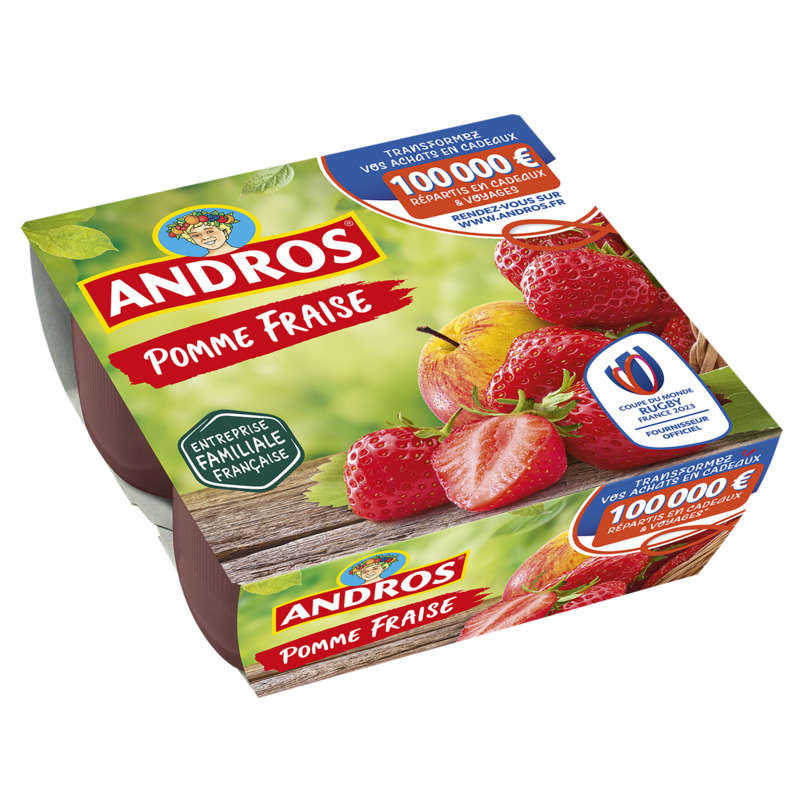 Andros Compote Pomme Fraise 4x100g