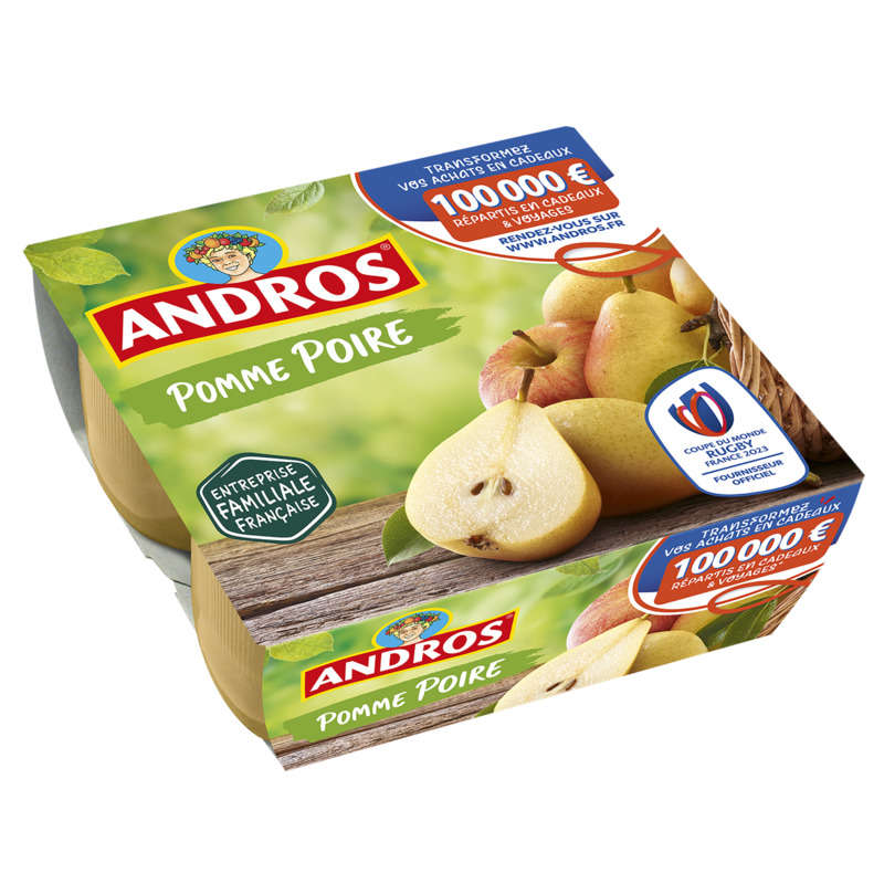 Andros Compote Pomme Poire 4x100g