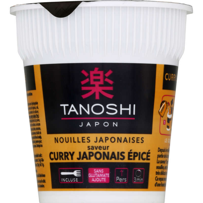 Tanoshi Japon Nouilles Japonaises Saveur Curry Japonais Epicé 65g