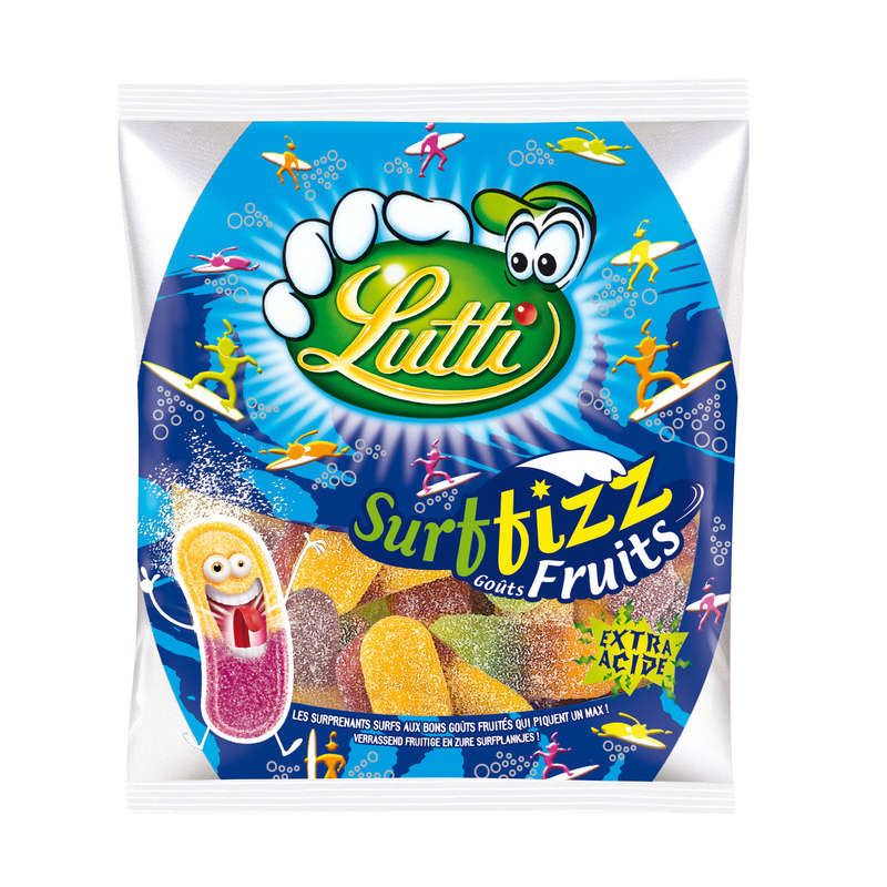 Lutti Bonbons Surffizz Goûts Fruits, Extra Acide 200G