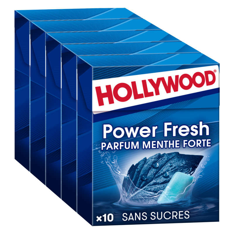 Hollywood Power Fresh Chewing-gum Menthe Forte sans sucres 70g