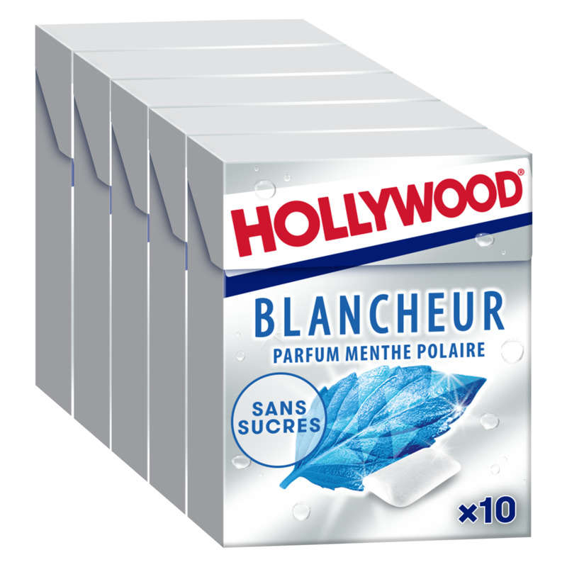 Hollywood Blancheur Chewing-gum Menthe Polaire sans sucres 70g