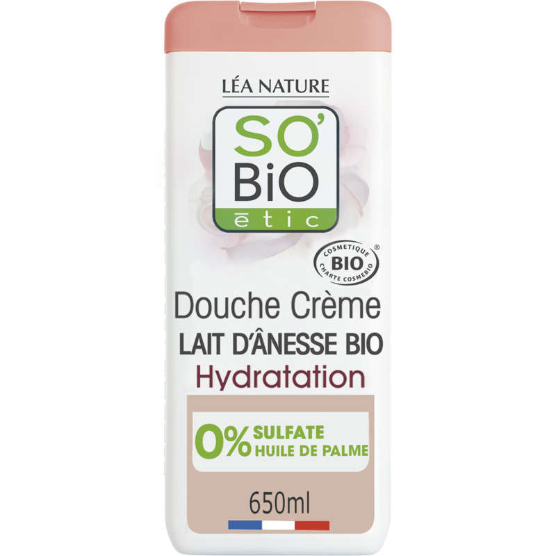 SO'BiO Étic Crème de douche Hydratante au lait d'ânesse Bio 650ml