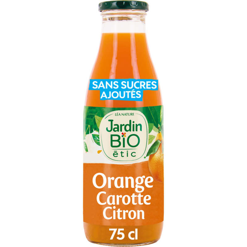 Jardin Bio jus d'orange, citron et carotte la bouteille de 75cl