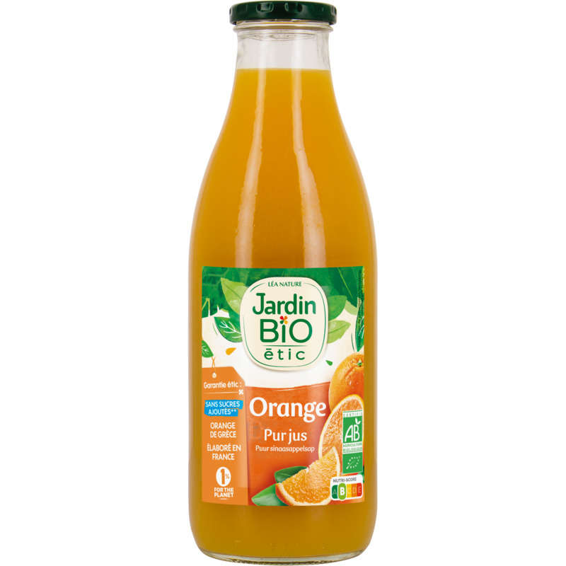 Jardin Bio jus d'orange bio la bouteille de 1L