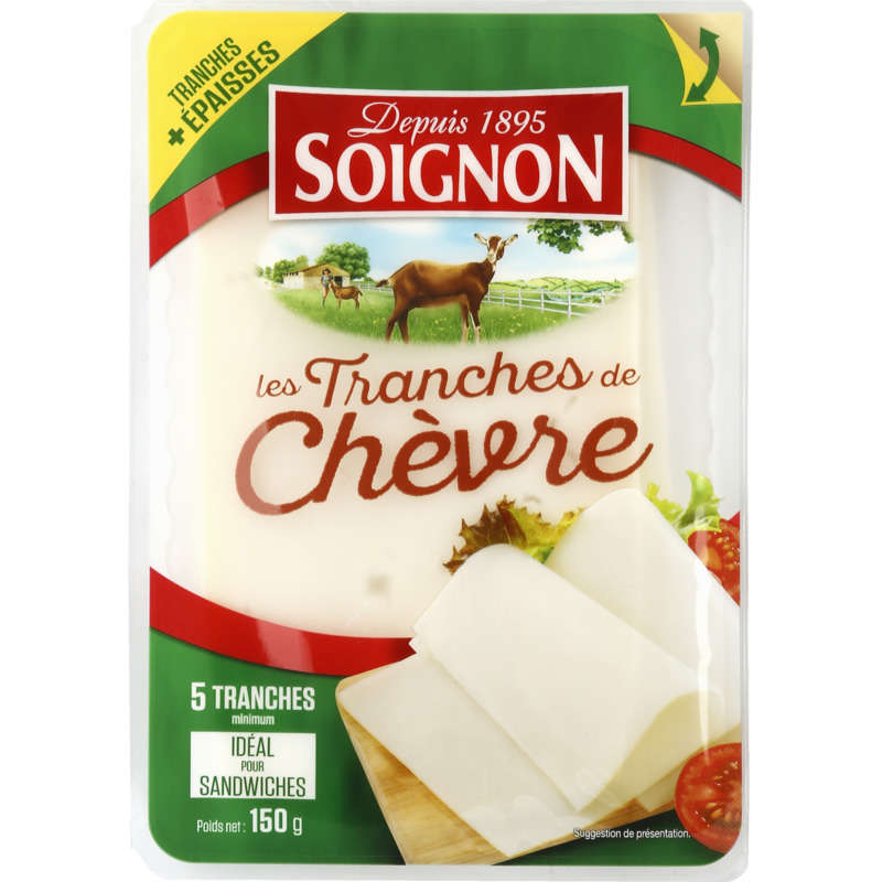 Soignon Les Tranches De Chèvre X5 Tranches, 150G