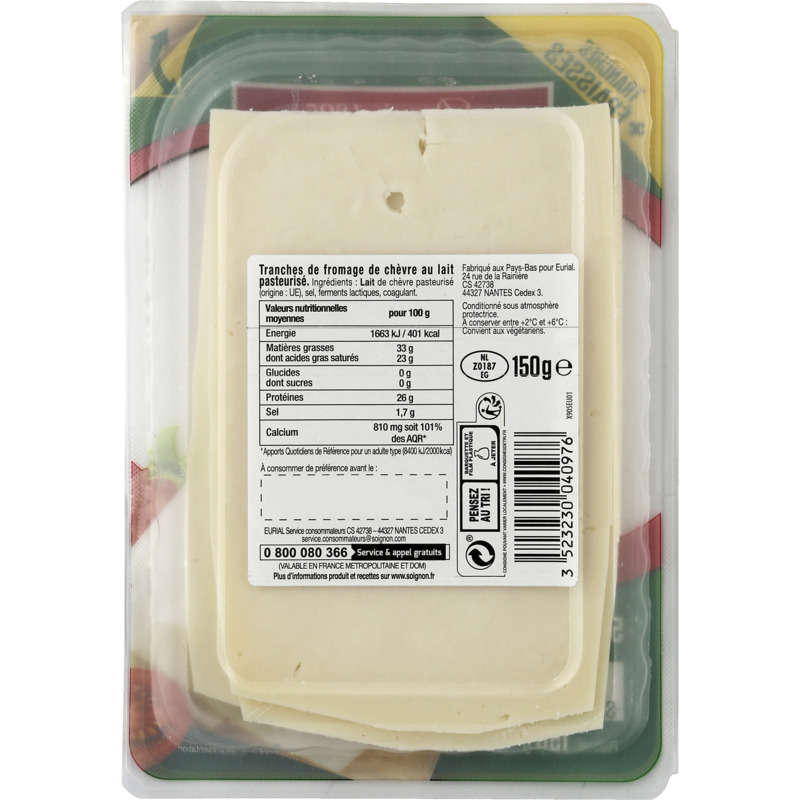 Soignon Les Tranches De Chèvre X5 Tranches, 150G