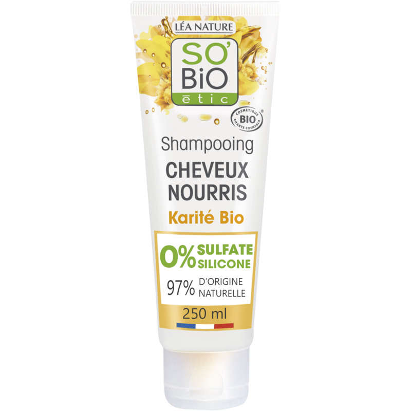 SO'BiO Étic Shampooing Cheveux Nourris au Karité Bio 250ml