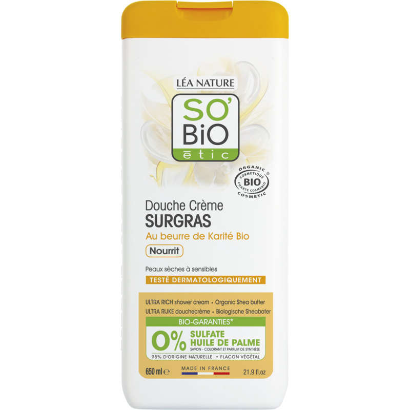 SO'BiO Étic Crème de douche Surgras À L'Huile De Karité Bio 650ml