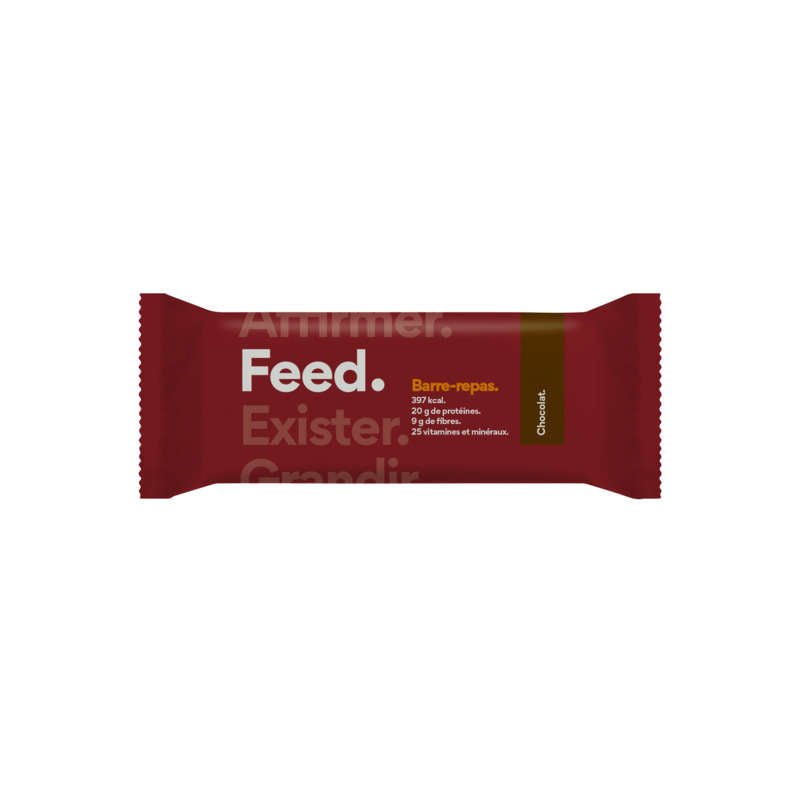 Feed Repas complet en barre au chocolat sans lactose et gluten vegan 100g