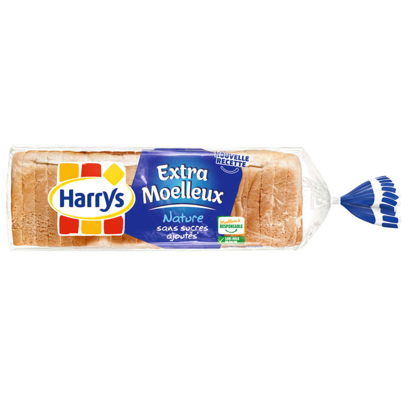 Harrys Pain de Mie Extra-Moelleux Sans Sucres Ajoutés 500g