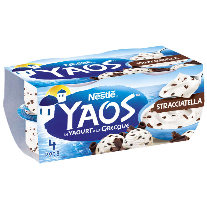 Nestlé Yaos yaourt à la grecque stracciatella 4x125g