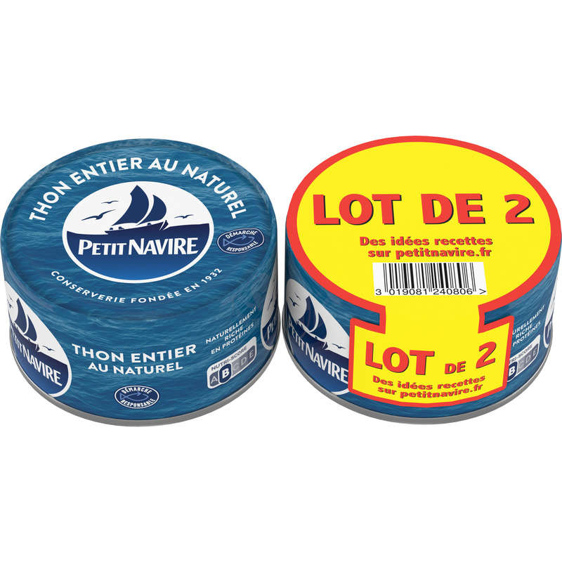 Petit Navire Thon Albacore Entier Au Naturel 2X140G