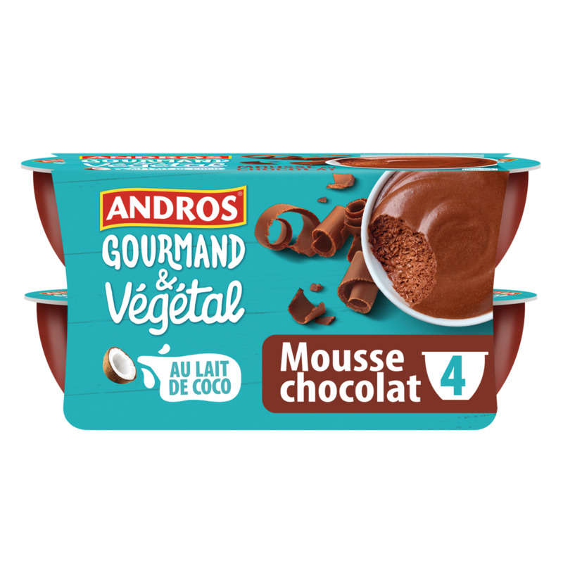 Andros Gourmand Mousse au chocolat au lait de coco 220g