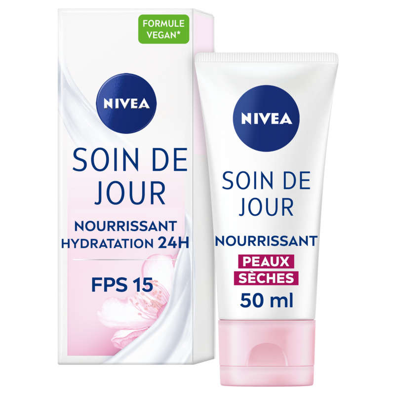 Nivea Crème Soin De Jour 24H Hydratant Fps15 Nourrissant 50ml