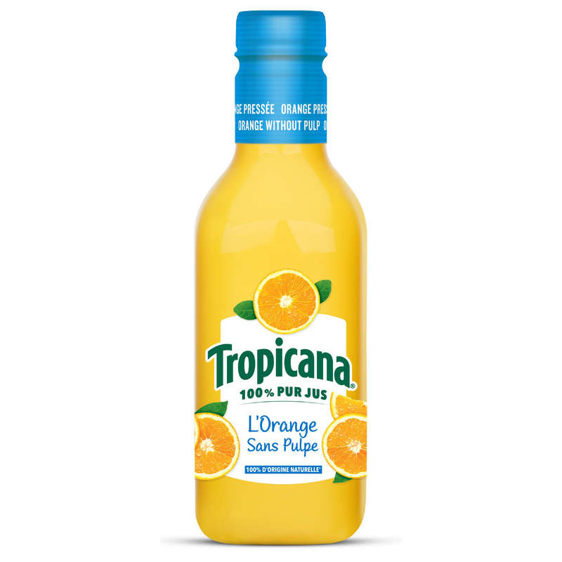 Tropicana Pur Jus Frais d'Orange sans Pulpe la Bouteille de 90cl