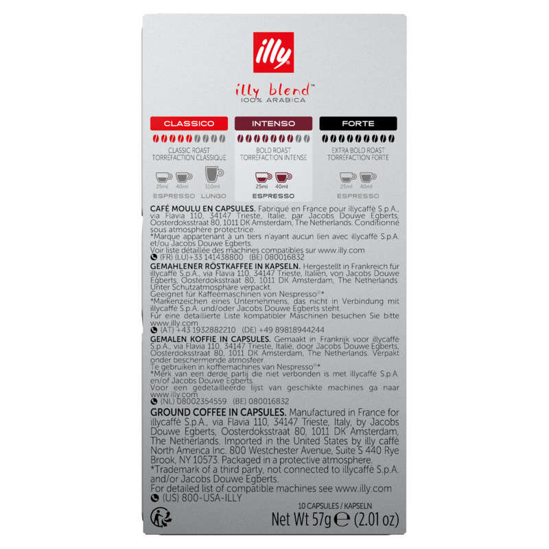 Illy Café Espresso Intenso 100% Arabica x10 capsules 57g