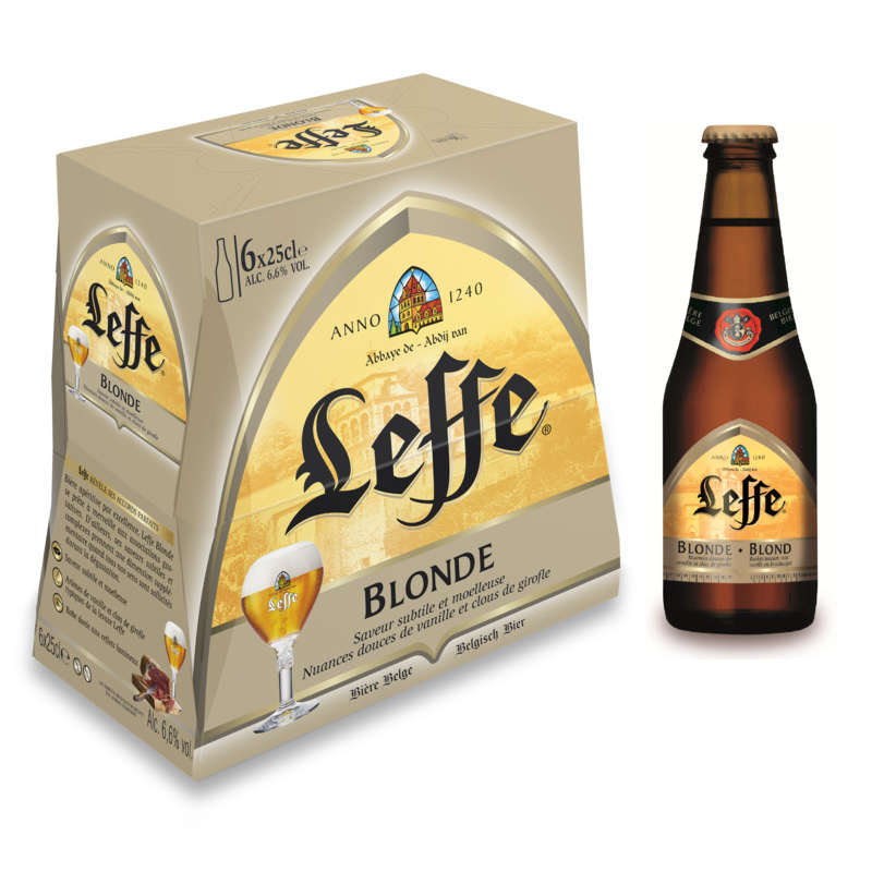 Leffe bière blonde le pack de 6x25 cl