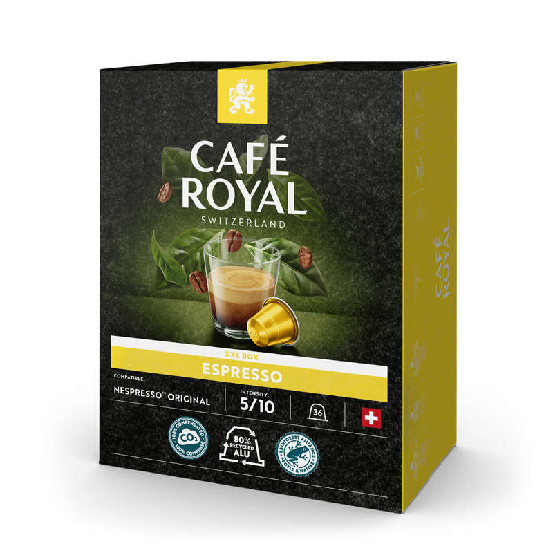 Café Royal Switzerland Capsules Espresso Intensité 5/10 x36