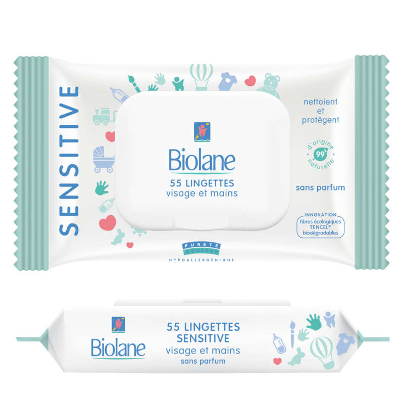 Biolane Lingettes Visage Et Mains Sensitives X55