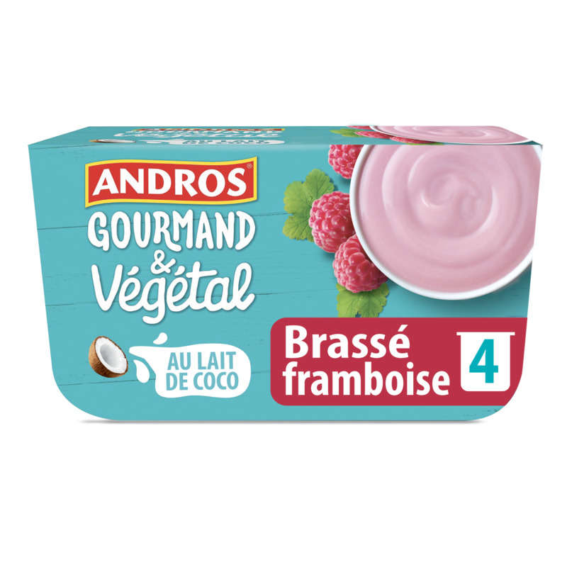 Andros végétal framboise& lait de coco 4x100g